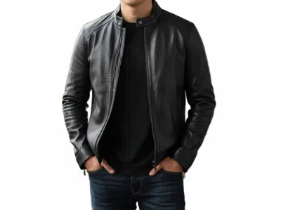 Lusso Beni Arc Leather Jacket In Black