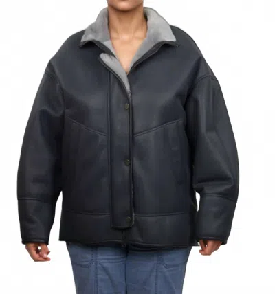 Lusso Beni Cascade Jacket In Navy In Black