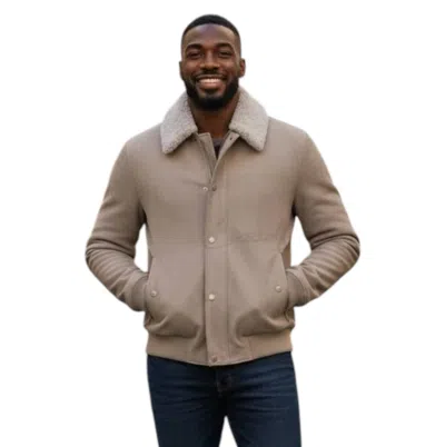Lusso Beni Frame Jacket In Stone In Beige