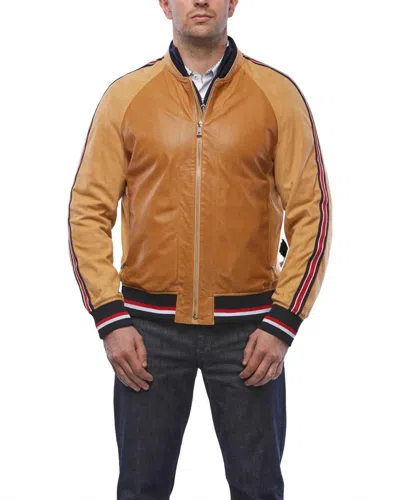 Lusso Beni Hampi Bomber Jacket In Mustard In Yellow