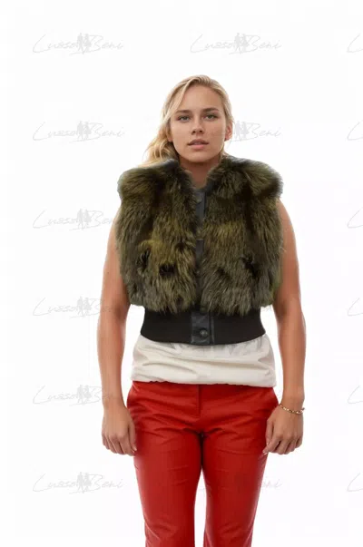Lusso Beni Kyra Coat In Brown In Green
