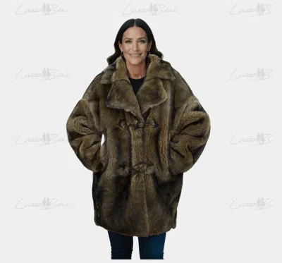 Lusso Beni Lavelle Teddy Jacket In Camel In Green