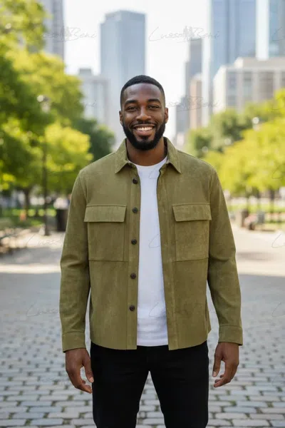 Lusso Beni Luminis Shirt Jacket In Green