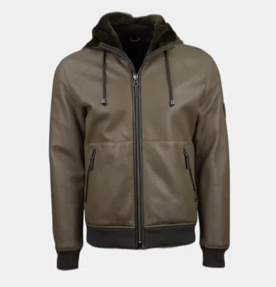 Lusso Beni Men's Flash Leather Jacket In Dark Caramel In Brown