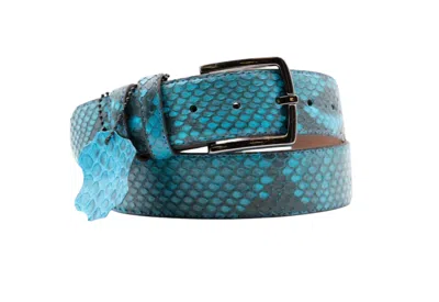 Lusso Beni Men's Medusa Belt In Teal In Blue