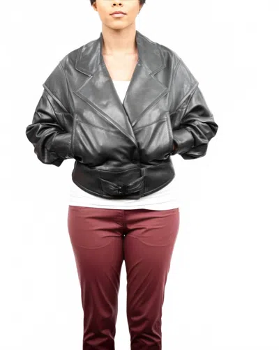 Lusso Beni Mirth Leather Jacket In Black In Silver