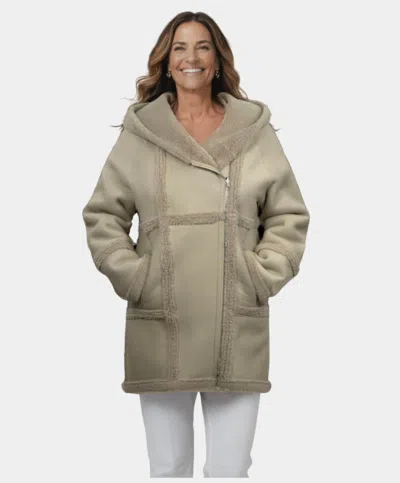 Lusso Beni Modlyn Hooded Jacket In Stone In Brown