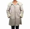 Lusso Beni Node Coat In Beige In Grey