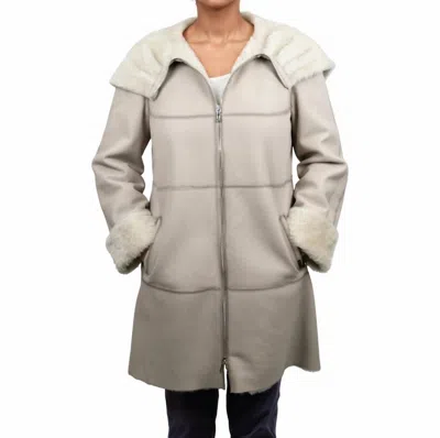 Lusso Beni Node Coat In Beige In Neutral