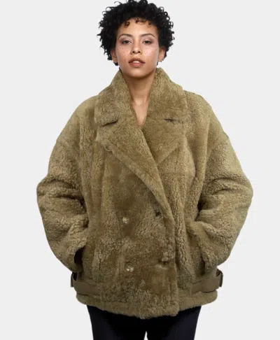 Lusso Beni Radiance Teddy Jacket In Latte In Brown