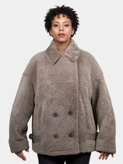 Lusso Beni Radiance Teddy Jacket In Lavender In Gray