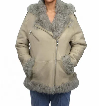 Lusso Beni Spin Bomber Jacket In Beige In Neutral
