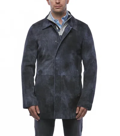 Lusso Beni Spiro Pea Coat In Blue