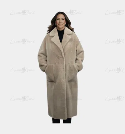 Lusso Beni Stance Pea Coat In Cream In Gray