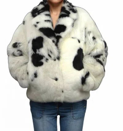 Lusso Beni Stride Teddy Jacket In White In Multi