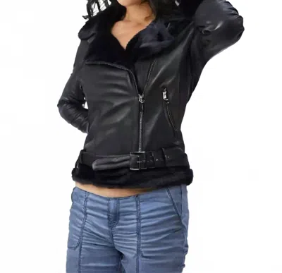Lusso Beni Surge Leather Jacket In Anthracite In Gray