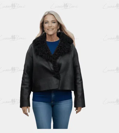 Lusso Beni Swirl Leather Jacket In Black