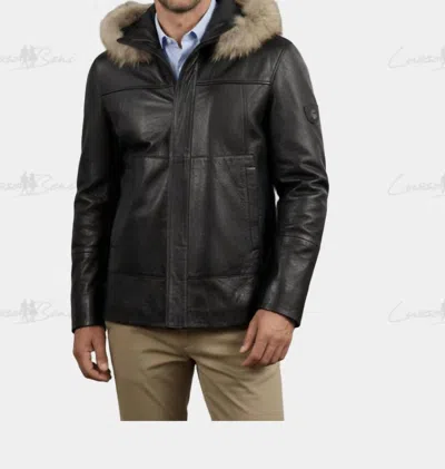 Lusso Beni Trace Leather Jacket In Black