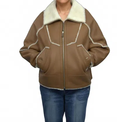 Lusso Beni Twist Bomber Jacket In Whiskey In Brown
