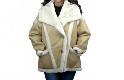Lusso Beni Velocity Jacket In Camel/white In Neutral