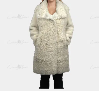 Lusso Beni Zephyr Teddy Jacket In Beige In Neutral