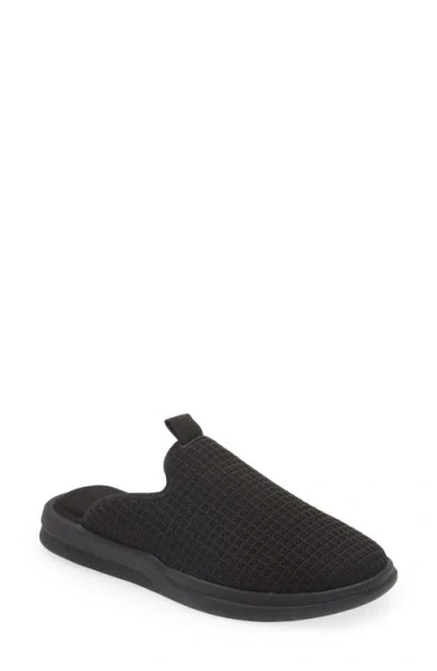 Lusso Cloud Pelli Waffle Knit Slipper In Black