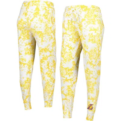 Lusso Gold Los Angeles Lakers Melissa Tri-blend Jogger Pants In Yellow