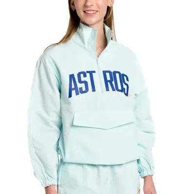 Lusso Light Blue Houston Astros Parker Half-zip Jacket