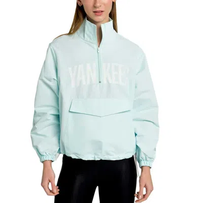 Lusso Light Blue New York Yankees Parker Half-zip Jacket