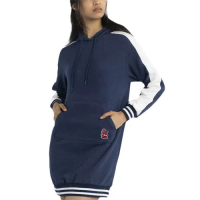 Lusso Navy St. Louis Cardinals Mara Tri-blend Hoodie Dress In Blue
