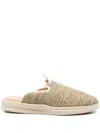 Lusso Pelli Waffle-knit Slippers In Multi