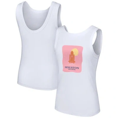 Lusso Style  White Houston Astros Lindy Tank Top
