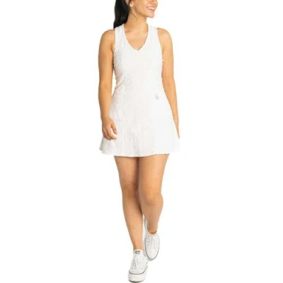 Lusso White Los Angeles Dodgers Tess Cheetah V-neck Racerback Dress