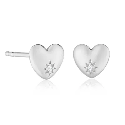 Lustre & Love Women's Forever In My Heart Stud Earrings In Sterling Silver