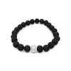 Lutiro Men's Black Lava Beads Bracelet In Black