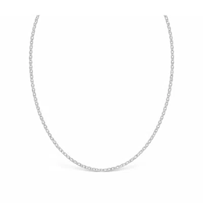 Lutiro Women's Basic Anchor Chain Silver Long In Metallic