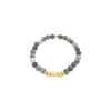 Lutiro Women's Beaded Green Line Quartz Bracelet-gold