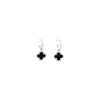 Lutiro Women's Black / Silver Clover Hoop Set Ten Mm - Black Agate - Silver In Multi
