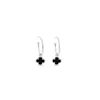 Lutiro Women's Black / Silver Clover Hoop Set Twenty Mm-black Agate In Multi