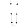 Lutiro Women's Black / Silver Six Four Leaf Clover-black Agate