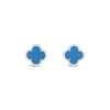 Lutiro Women's Blue Clover Stud Earring Twelve Mm - Turquoise In Blue