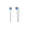 Lutiro Women's Blue Fancy Curb Earring With Cz-synthetic Sapphire In Blue