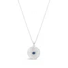 Lutiro Women's Blue Medallion Pendant-synthetic Sapphire
