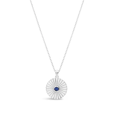 Lutiro Women's Blue Medallion Pendant-synthetic Sapphire