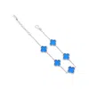Lutiro Women's Blue / Silver Twisted Four Clover Bracelet-turquoise