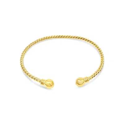 Lutiro Women's Cable Cuff Bracelet - Gold