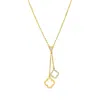 Lutiro Women's Clover With Bezel Necklace - Gold In Gold