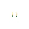 Lutiro Women's Emerald Cz Hoop Set- Gold In Gold
