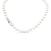 Lutiro Women's Freshwater Pearls Necklace With Silver Clasp