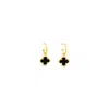 Lutiro Women's Gold / Black Clover Hoop Set Ten Mm - Black Agate-gold In Multi